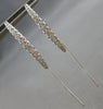 EXTRA LARGE .76CT DIAMOND 18KT WHITE GOLD GRADUATING LEVERBACK HANGING EARRINGS