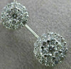 ESTATE 1.0CT ROUND DIAMOND 14K WHITE GOLD 3D FLOWER DOUBLE CLUSTER PENDANT #1939