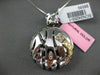 LARGE .84CT WHITE & FANCY YELLOW DIAMOND 18K TRI COLOR GOLD ROUND FLOWER PENDANT