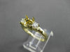 ESTATE .37CT DIAMOND 14KT YELLOW GOLD 3 STONE SEMI MOUNT ENGAGEMENT RING #18365