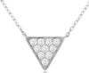 ESTATE .20CT DIAMOND 14KT WHITE GOLD 3D TRIANGULAR TRILLION PAVE LOVE NECKLACE