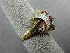 ANTIQUE WIDE 1.33CT DIAMOND & AAA RUBY 14KT YELLOW GOLD MULTI SHAPE RING #22051
