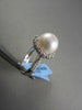 ESTATE 18KT WHITE GOLD AAA 11MM NATURAL SOUTH SEA PEARL & DIAMOND RING BEAUTIFUL
