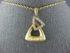 ESTATE LARGE .42CT DIAMOND 18K YELLOW GOLD 3D TRIANGULAR MATTE AND SHINY PENDANT