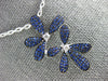 LARGE DIAMOND & AAA SAPPHIRE 18KT WHITE GOLD DOUBLE FLOWER BUTTERFLY FUN PENDANT