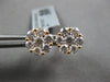 ESTATE LARGE 1.55CT DIAMOND 18KT ROSE GOLD ROUND FLOWER INVISIBLE STUD EARRINGS