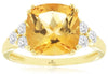 LARGE 4.25CT DIAMOND & AAA CITRINE 14KT YELLOW GOLD CUSHION & ROUND 7 STONE RING