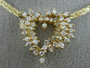 ESTATE 1.20CT DIAMOND 14KT YELLOW GOLD CLASSIC FANCY OPEN HEART NECKLACE #6034