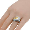 .39CT DIAMOND 18K YELLOW GOLD & 925 SILVER HANDCRAFTED TEAR DROP NUGGET FUN RING