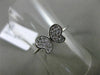 ESTATE .16CT PAVE ROUND DIAMOND 18KT WHITE GOLD 3D BUTTERFLY LOVE RING 6mm WIDE