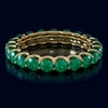 3.10CT AAA EMERALD 14KT YELLOW GOLD CLASSIC SHARED PRONG ETERNITY FUN LOVE RING