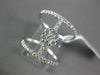 ESTATE LARGE .72CT DIAMOND 18KT WHITE GOLD FLOWER DOUBLE BAR FUN LOVE RING