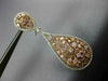 LARGE 9.68CT WHITE & MULTI COLOR DIAMOND 18KT WHITE & ROSE GOLD HANGING EARRINGS