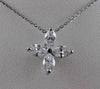 ANTIQUE 1.30CT DIAMOND 14K WHITE GOLD MARQUISE FLOWER PENDANT F VVS CHAIN #2034