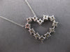 ESTATE 1.66CT DIAMOND 14KT WHITE GOLD 3D CLASSIC OPEN HEART FUN LOVE NECKLACE