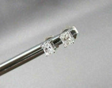 ESTATE .24CT PRINCES CUT 14KT WHITE GOLD STUD EARRINGS 4x4mm CLASSIC #1791