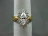 ESTATE 1.18CT MARQUISE DIAMOND 18K WHITE & YELLOW GOLD 3D ENGAGEMENT RING #15282