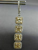 LARGE 7.15CT WHITE & FANCY YELLOW DIAMOND 18KT TWO TONE GOLD 3D HANGING EARRINGS
