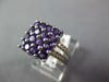 ESTATE LARGE 3.32CT DIAMOND & AAA AMETHYST 14KT WHITE GOLD 3D SQUARE FUN RING