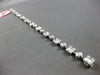 ESTATE 2.78CT DIAMOND 18K WHITE GOLD 3D ROUND & BAGUETTE SQUARE TENNIS BRACELET
