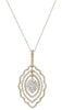 LARGE 1.51CT DIAMOND 14KT YELLOW GOLD MULTI SHAPE MULTI LEAF FLORAL LOVE PENDANT