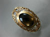 ANTIQUE MASSIVE 12.0CT AAA SMOKY TOPAZ 14K ROSE GOLD 3D OPEN FILIGREE OVAL RING
