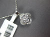 ESTATE .40CT DIAMOND 18KT WHITE GOLD 4 LEAF CLOVER FLOWER LOVE FLOATING PENDANT