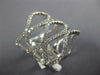 ESTATE LARGE 1.41CT DIAMOND 18K WHITE GOLD MULTI ROW MULTI WAVE ANNIVERSARY RING