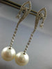 .86CT DIAMOND & AAA SOUTH SEA PEARL 18K WHITE GOLD 3D TEAR DROP HANGING EARRINGS