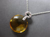 6.88CT DIAMOND & AAA CITRINE 14KT WHITE GOLD ROUND CIRCULAR FUN FLOATING PENDANT