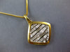 ESTATE .32CT DIAMOND 18KT 2 TONE GOLD 3D SQUARE MULTI WAVE FUN FLOATING PENDANT