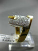 ESTATE LARGE 1.65CT DIAMOND 18KT WHITE & YELLOW GOLD 3D PAVE SQUARE FUN RING 995