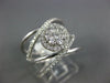 LARGE .65CT DIAMOND 18K WHITE GOLD CLUSTER CRISS CROSS FLOWER HALO INFINITY RING