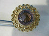LARGE ANTIQUE 2OCTW AMETHYST 14K YELLOW GOLD FILIGREE CLIP EARRINGS 25MM #769