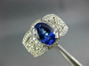 LARGE 2.95CT DIAMOND & AAA TANZANITE 14KT WHITE GOLD OVAL ENGAGEMENT RING #1506