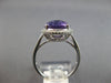 LARGE 4.79CT DIAMOND & AAA AMETHYST 14KT WHITE GOLD OVAL & ROUND HALO LOVE RING