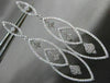 ESTATE LARGE 3.89CT DIAMOND 18KT WHITE GOLD 3D FLOWER TEAR DROP HANGING EARRINGS