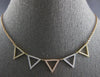 ESTATE .74CT DIAMOND 18KT TRI COLOR GOLD 3D ROUND TRIANGULAR FUN LOVE NECKLACE
