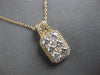 LARGE 1.09CT DIAMOND 18K ROSE GOLD 3D ROUND CLUSTER RECTANGULAR FLOATING PENDANT