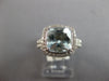 2.37CT DIAMOND & AAA AQUAMARINE 14KT WHITE GOLD CUSHION & ROUND ENGAGEMENT RING