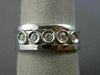 WIDE .23CT DIAMOND 14KT WHITE GOLD 3D ETOILE BEZEL MENS WEDDING ANNIVERSARY RING