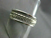 ESTATE WIDE 14K WHITE GOLD FILIGREE ROPE DESIGN MENS WEDDING RING BEAUTIFUL 1210