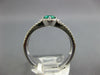ESTATE .82CT DIAMOND & AAA EMERALD 14KT WHITE GOLD 3D ROUND SQUARE HALO FUN RING