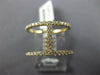 ESTATE WIDE .42CT DIAMOND 18KT YELLOW GOLD 3D ROUND DOUBLE BAR RING