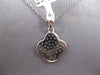 .28CT DIAMOND 14KT WHITE GOLD 3D CLASSIC 4 LEAF CLOVER FLOWER FLOATING PENDANT