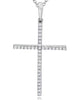ESTATE .21CT DIAMOND 14KT WHITE GOLD 3D ROUND CLASSIC CROSS FLOATING PENDANT