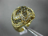 LARGE 3.43CT DIAMOND & AAA SMOKY TOPAZ 14KT YELLOW GOLD FLOWER DOME SHAPE RING