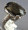EXTRA LARGE 9.57CT DIAMOND & AAA SMOKY TOPAZ 14K WHITE GOLD CUSHION & ROUND RING