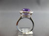 EXTRA LARGE 7.28CT DIAMOND & AAA AMETHYST 14KT WHITE GOLD 3D OVAL & ROUND RING