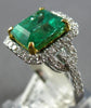 LARGE 4.65CT DIAMOND & AAA COLOMBIAN EMERALD 18KT 2 TONE GOLD 3D ENGAGEMENT RING